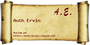 Auth Ervin névjegykártya